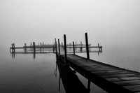 Dock & Mist (b&w)